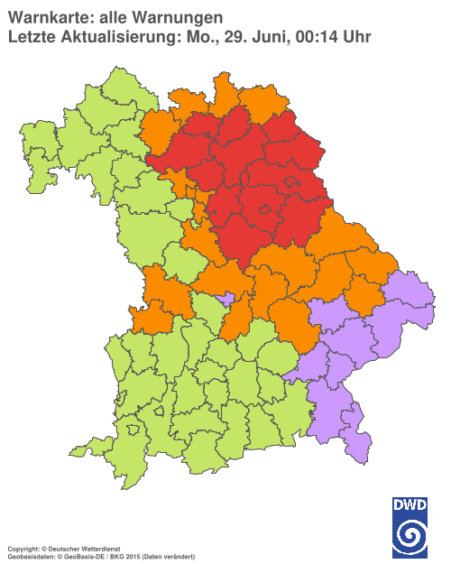 Aktuelle Wetterwarnungen für  Hannover