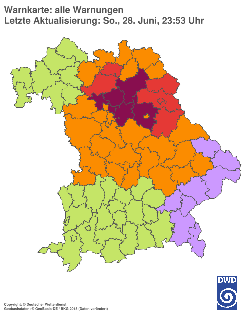 Aktuelle Wetterwarnungen für  Hannover