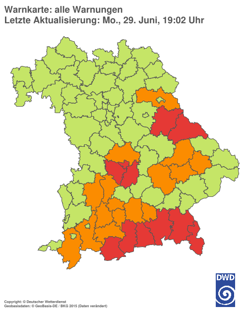 Aktuelle Wetterwarnungen für  Hannover