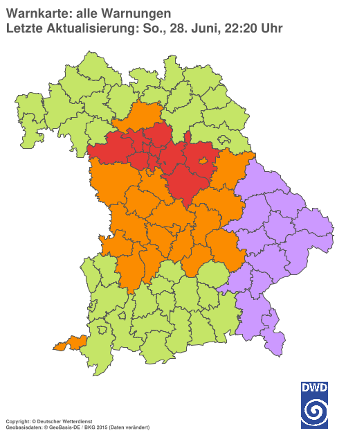 Aktuelle Wetterwarnungen für  Hannover