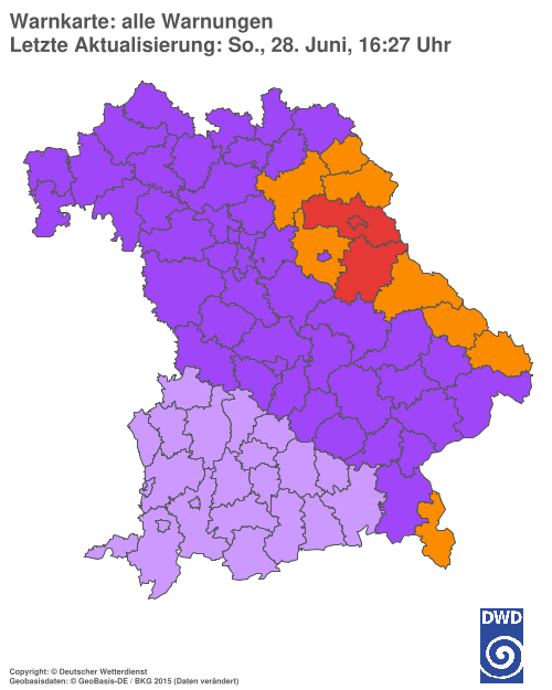 Aktuelle Wetterwarnungen für  Hannover