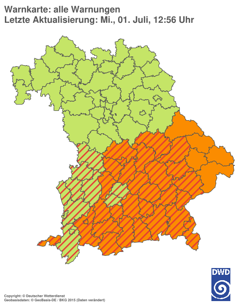 Aktuelle Wetterwarnungen für  Hannover