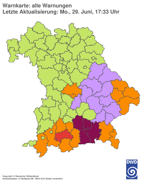 Aktuelle Wetterwarnungen für  Hannover