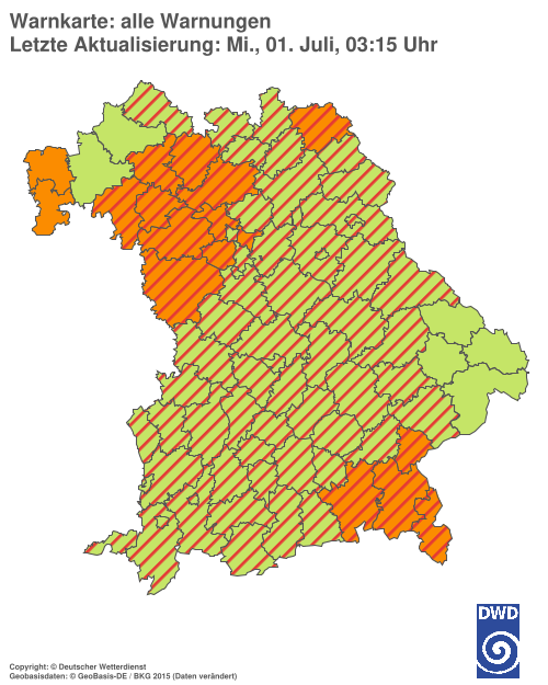 Aktuelle Wetterwarnungen für  Hannover