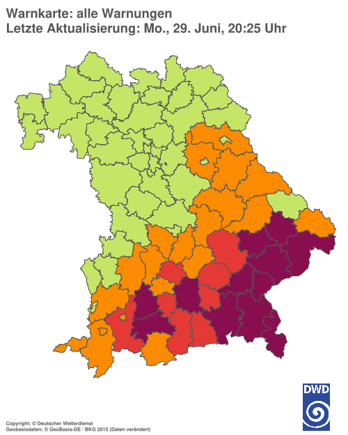 Aktuelle Wetterwarnungen für  Hannover