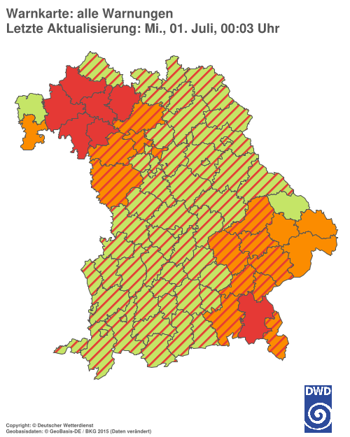 Aktuelle Wetterwarnungen für  Hannover