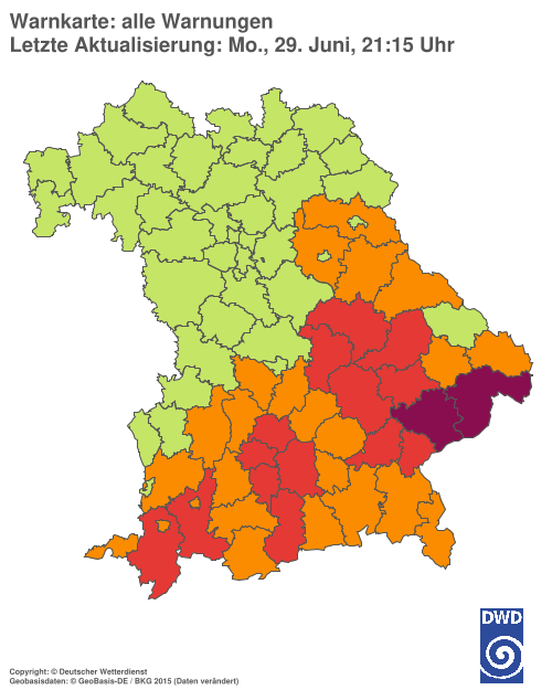 Aktuelle Wetterwarnungen für  Hannover