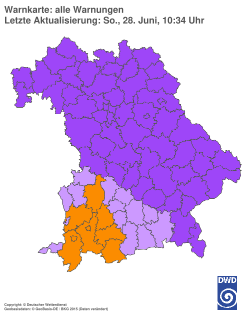 Aktuelle Wetterwarnungen für  Hannover
