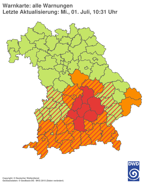Aktuelle Wetterwarnungen für  Hannover