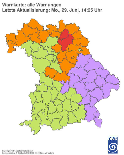 Aktuelle Wetterwarnungen für  Hannover