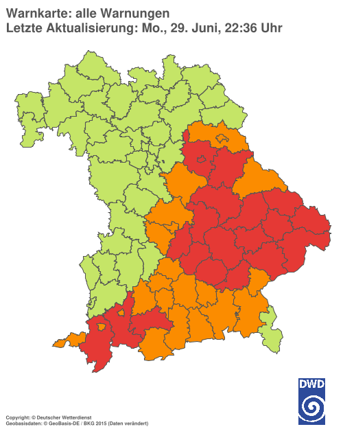 Aktuelle Wetterwarnungen für  Hannover