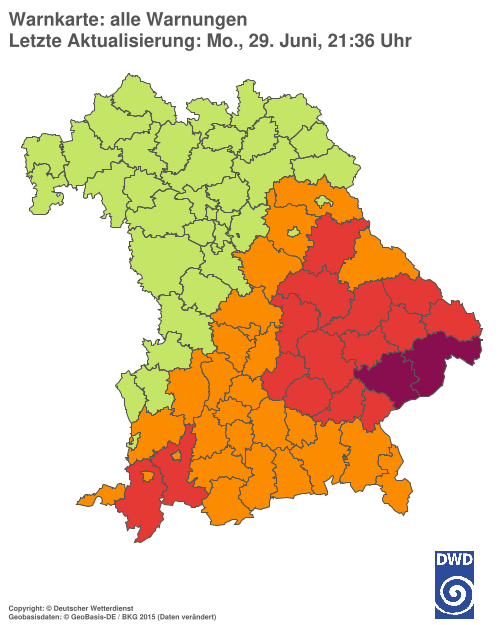 Aktuelle Wetterwarnungen für  Hannover