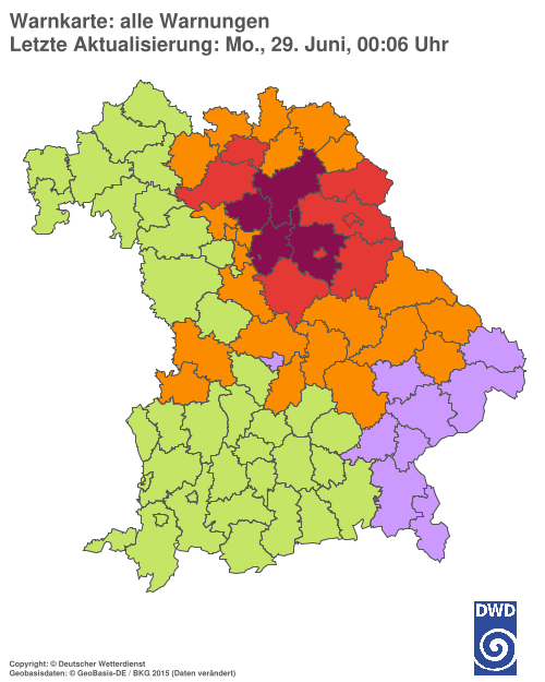Aktuelle Wetterwarnungen für  Hannover