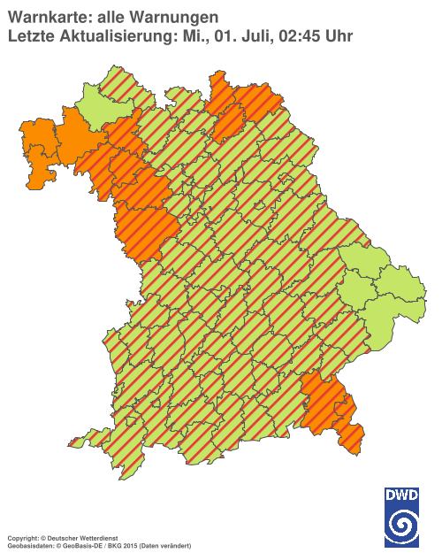 Aktuelle Wetterwarnungen für  Hannover