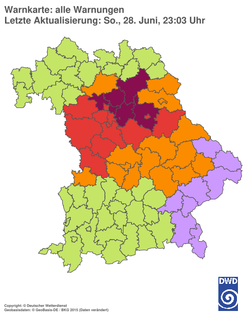 Aktuelle Wetterwarnungen für  Hannover