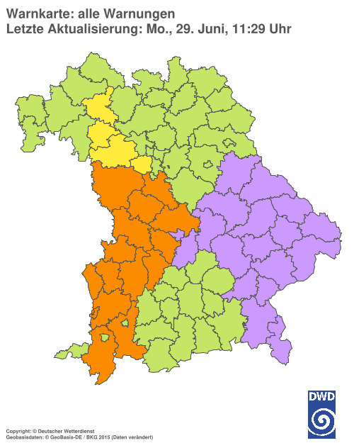 Aktuelle Wetterwarnungen für  Hannover