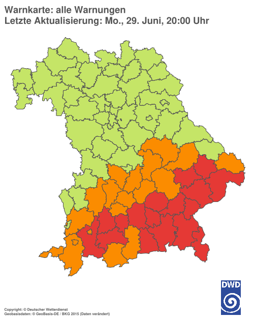 Aktuelle Wetterwarnungen für  Hannover