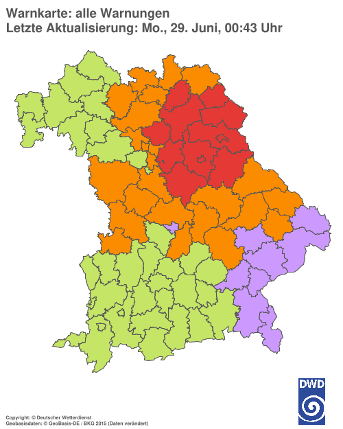 Aktuelle Wetterwarnungen für  Hannover