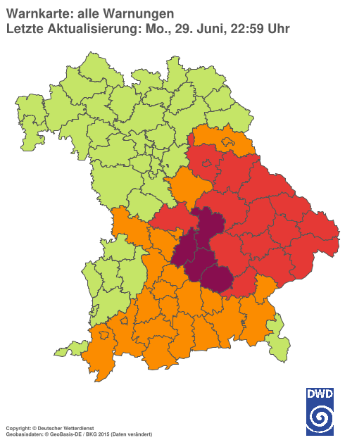 Aktuelle Wetterwarnungen für  Hannover
