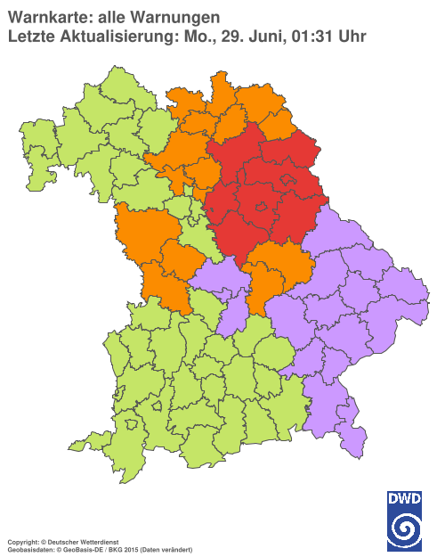 Aktuelle Wetterwarnungen für  Hannover