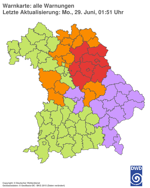 Aktuelle Wetterwarnungen für  Hannover