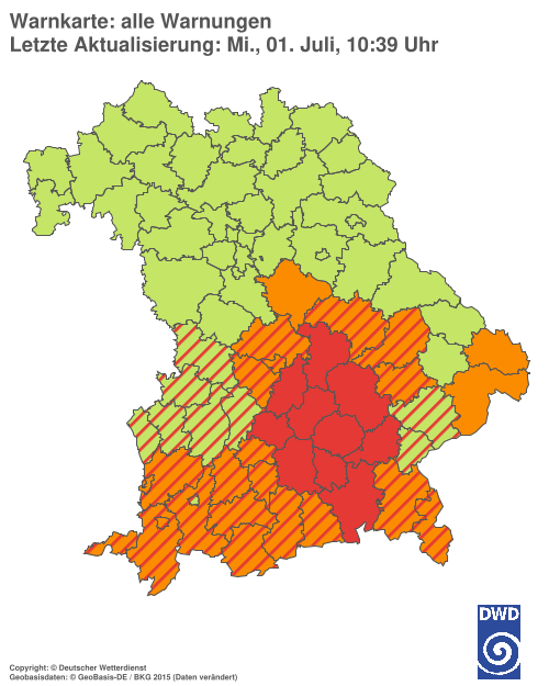 Aktuelle Wetterwarnungen für  Hannover