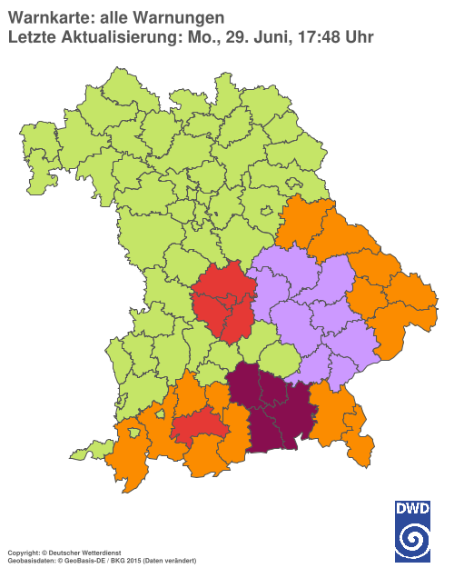 Aktuelle Wetterwarnungen für  Hannover