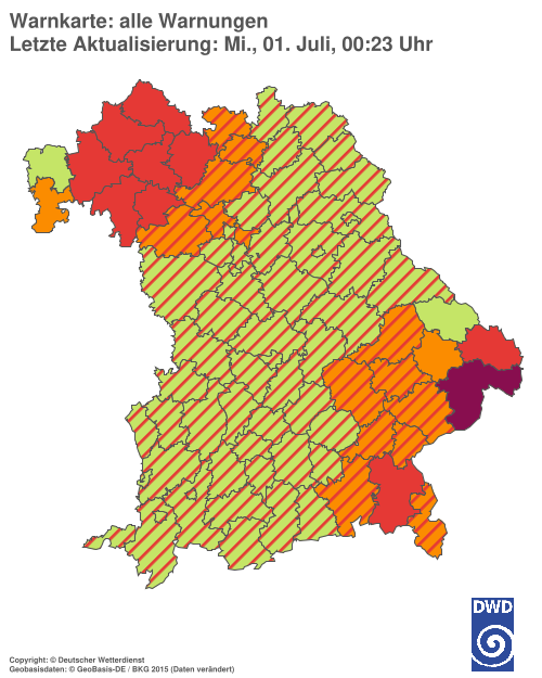 Aktuelle Wetterwarnungen für  Hannover