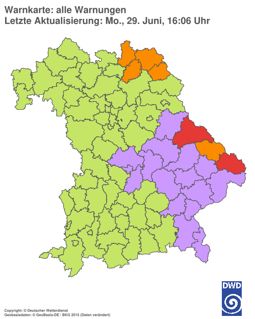 Aktuelle Wetterwarnungen für  Hannover
