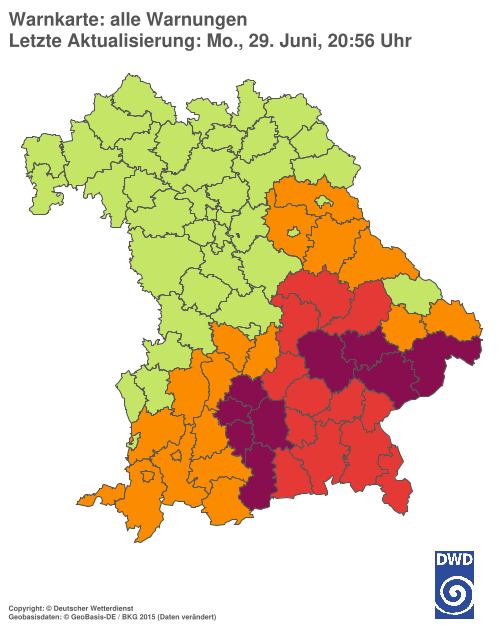Aktuelle Wetterwarnungen für  Hannover