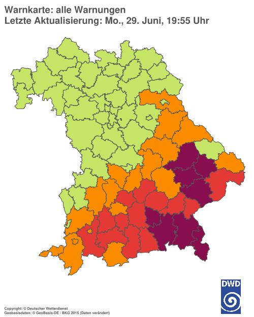 Aktuelle Wetterwarnungen für  Hannover