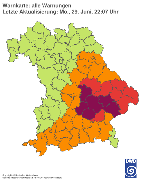 Aktuelle Wetterwarnungen für  Hannover