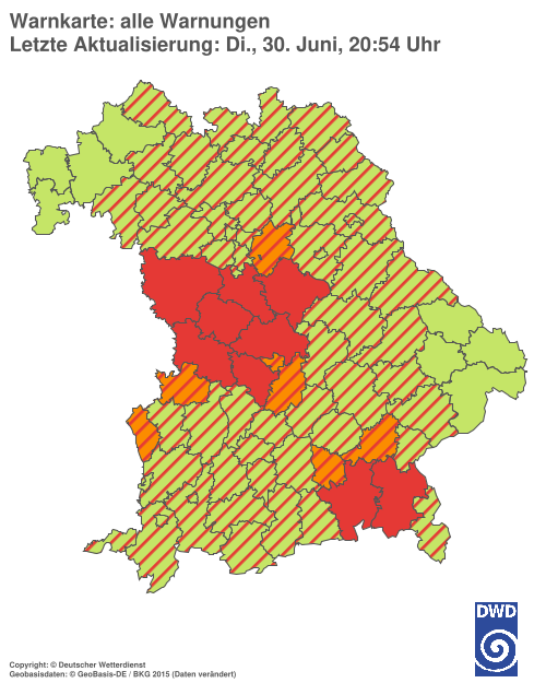Aktuelle Wetterwarnungen für  Hannover