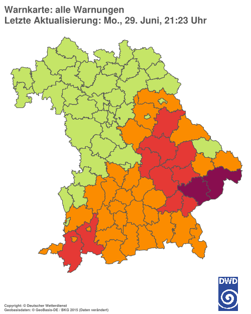 Aktuelle Wetterwarnungen für  Hannover