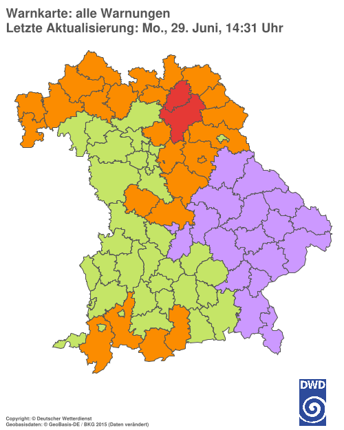 Aktuelle Wetterwarnungen für  Hannover