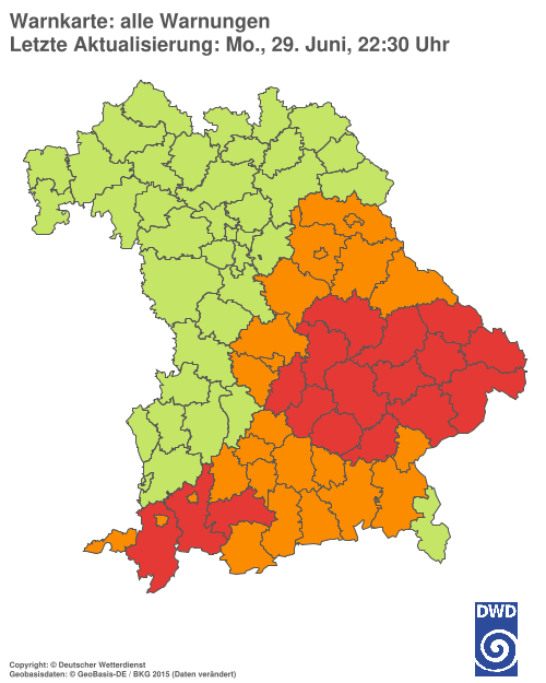 Aktuelle Wetterwarnungen für  Hannover