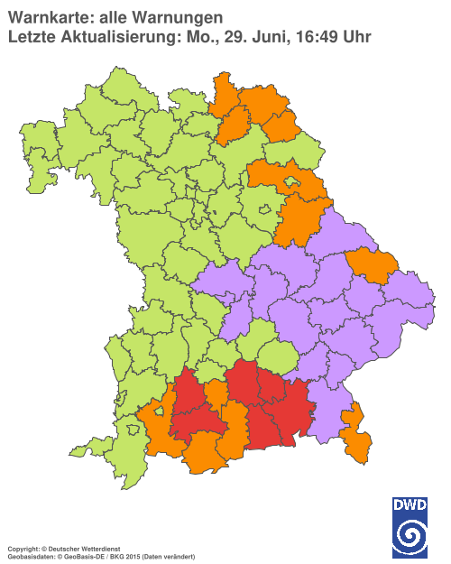 Aktuelle Wetterwarnungen für  Hannover