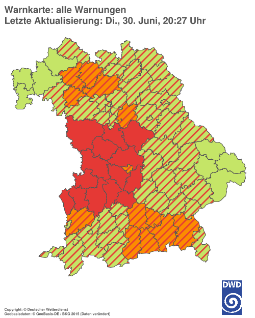 Aktuelle Wetterwarnungen für  Hannover