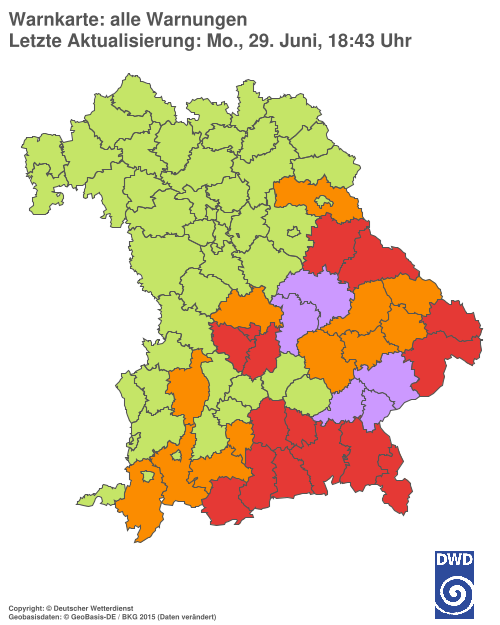 Aktuelle Wetterwarnungen für  Hannover
