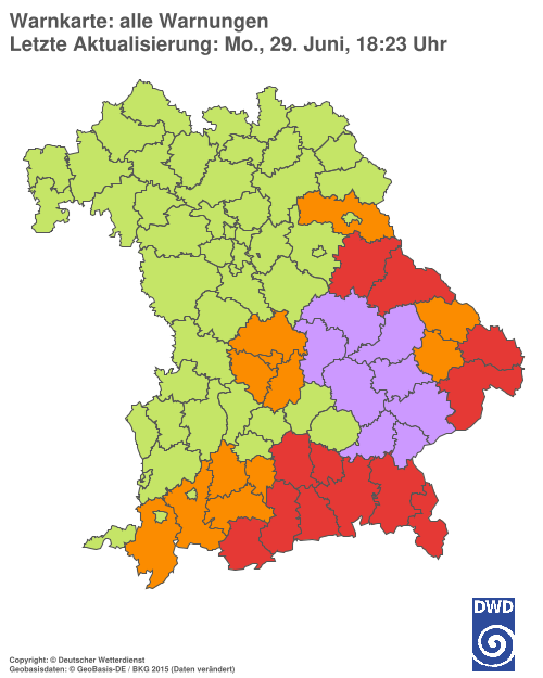 Aktuelle Wetterwarnungen für  Hannover