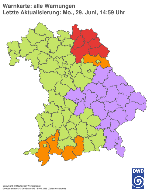 Aktuelle Wetterwarnungen für  Hannover