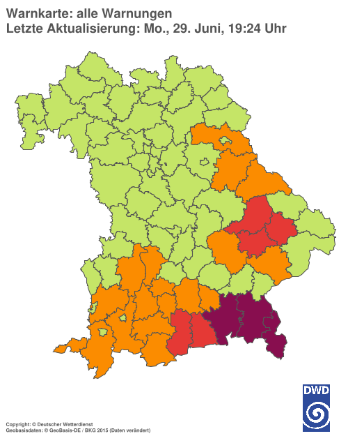 Aktuelle Wetterwarnungen für  Hannover