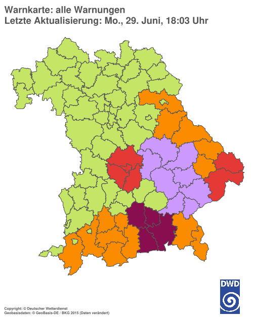 Aktuelle Wetterwarnungen für  Hannover