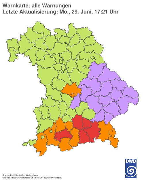 Aktuelle Wetterwarnungen für  Hannover