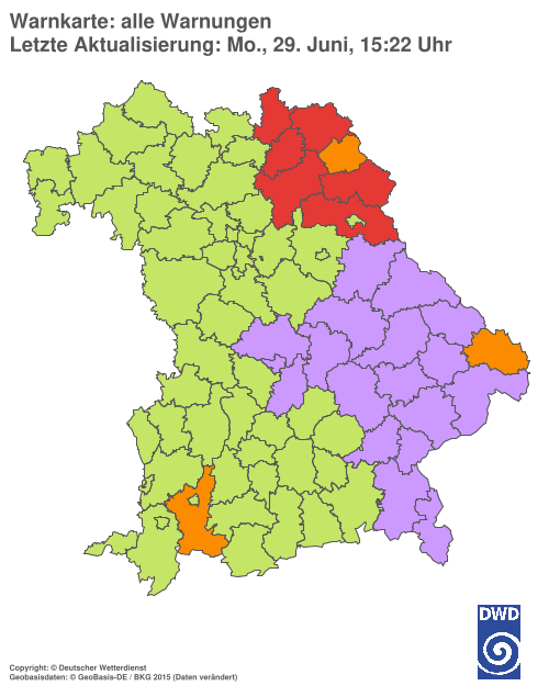 Aktuelle Wetterwarnungen für  Hannover