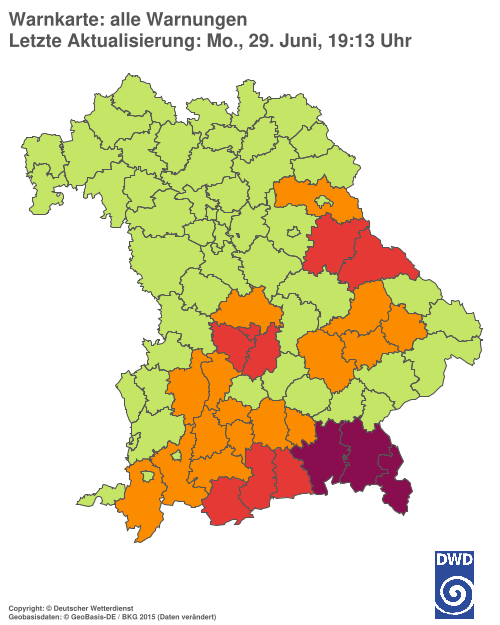 Aktuelle Wetterwarnungen für  Hannover