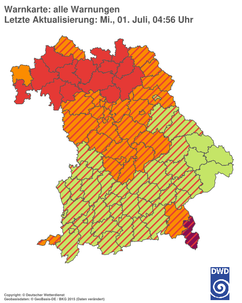 Aktuelle Wetterwarnungen für  Hannover