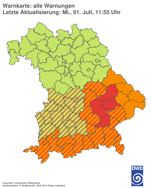 Aktuelle Wetterwarnungen für  Hannover