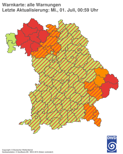 Aktuelle Wetterwarnungen für  Hannover