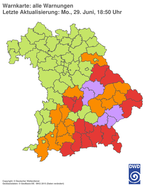 Aktuelle Wetterwarnungen für  Hannover
